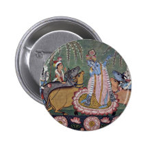 Scene Râgmâlâ Series: Krishna With His Flute By In Pinback Buttons