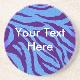 Scene Style Blue Indigo Zebra Animal Print Coaster