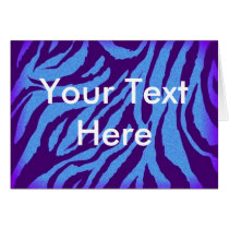 Scene Style Greeting Card- Indigo Zebra Print cards