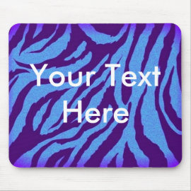 Scene Style Blue/Indigo Zebra Print Mousepad