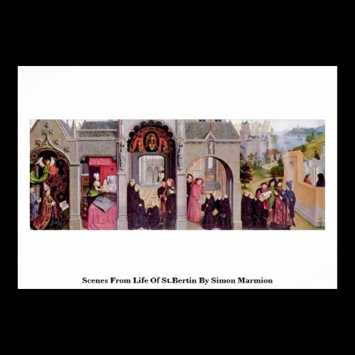 Scenes From Life Of St.Bertin By Simon Marmion Print