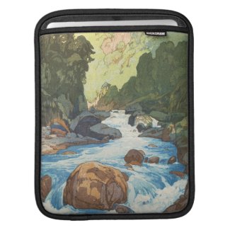 Scenes in the Japan Alps, Kurobe River Yoshida art iPad Sleeve