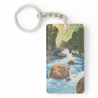 Scenes in the Japan Alps, Kurobe River Yoshida art Acrylic Keychain