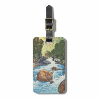 Scenes in the Japan Alps, Kurobe River Yoshida art Luggage Tags