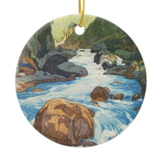 Scenes in the Japan Alps, Kurobe River Yoshida art Ornaments