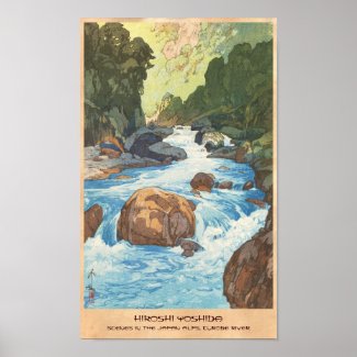 Scenes in the Japan Alps, Kurobe River Yoshida art Print