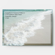 Scenic Beach Destination Wedding Envelopes