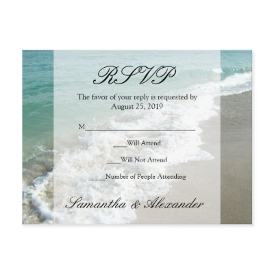 Scenic Beach Destination Wedding RSVP Postcard