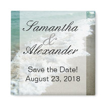 Scenic Beach Destination Wedding Save the Date Refrigerator Magnet
