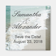 Scenic Beach Destination Wedding Save the Date Refrigerator Magnet