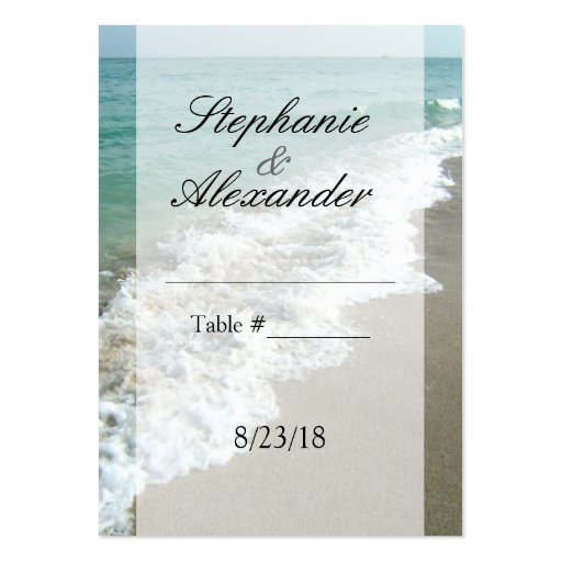 Scenic Beach Destination Wedding Table Place Cards Business Card Templates