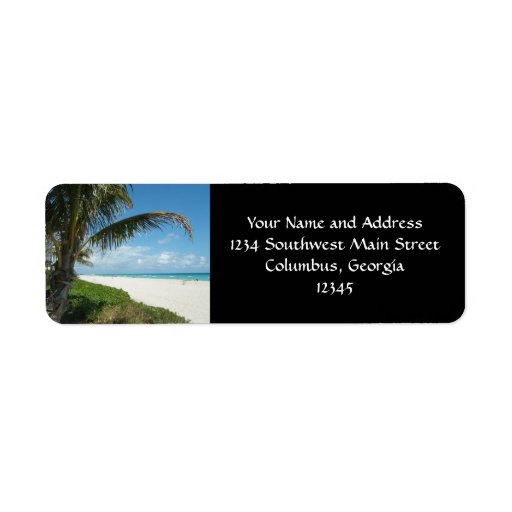 Scenic Beach, Side Palm Branch Custom Return Address Labels