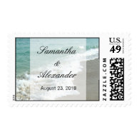 Scenic Beach Wedding Postage Stamps