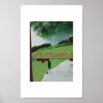 Scenic boardwalk in the park. posters