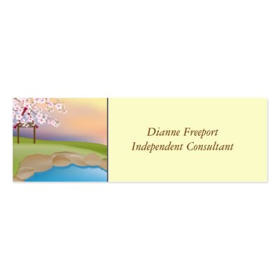 Scenic Landscapes - Japanese Cherry Blossoms Business Card Templates by Pixel_Bunneh