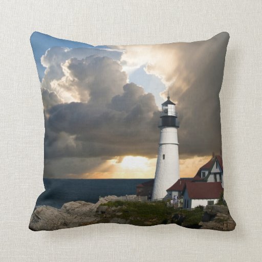 Scenic Lighthouse Beacon Throw Pillow Zazzle