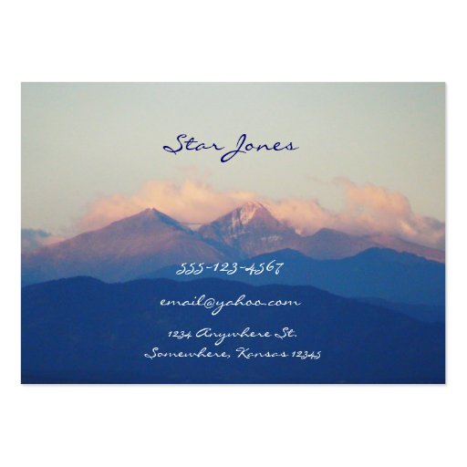 SCENIC MOUNTAIN BUSINESS CARD (front side)