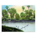 Scenic Palm trees lagoon oil painting posters by joyre43 Scenic Palm trees lagoon oil painting posters