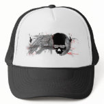 zaz_trucker_hat - ScFi background with a skull and moon: Sizes  Available colors: white_black