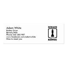 Schach König chess Business Card
