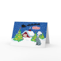 Schanuzer Believe In Santa Christmas cards by freespiritdesigns Schanuzer Believe In Santa Christmas cards