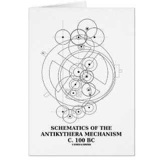 Schematics Of The Antikythera Mechanism (Diagram) Greeting Cards