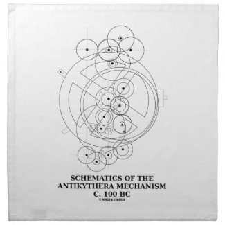 Schematics Of The Antikythera Mechanism (Diagram) Cloth Napkins