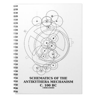 Schematics Of The Antikythera Mechanism (Diagram) Spiral Note Books