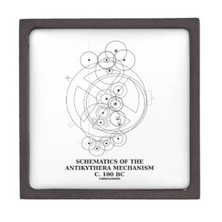 Schematics Of The Antikythera Mechanism (Diagram) Premium Jewelry Boxes