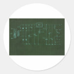 scheme electronic circuit round stickers
