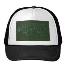 scheme electronic circuit trucker hat