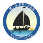 Schipperke Boat Dog Round Stickers