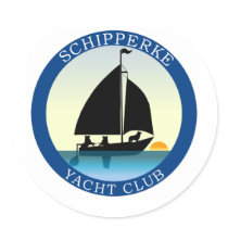 Schipperke Boat Dog Round Stickers