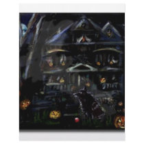 Schipperke Halloween Haunted house letterhead by zadajeanne Schipperke Halloween Haunted house letterhead