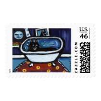 Schipperke whimsical bath postage stamps
