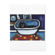 Schipperke whimsical bath post card