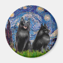 Schipperkees (two,5&amp;6) - Starry Night Refrigerator Magnet