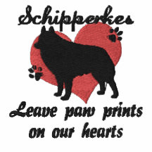 Schipperkes Leave Paw Prints Embroidered Shirt