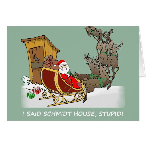 Schmidt House Cartoon Christmas Card | Zazzle