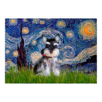 Schnauzer 10 - Pup - Starry Night posters by masterpiecedogs Schnauzer 10 - Pup - Starry Night posters