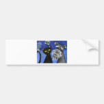 Schnauzer and black cat pals bumper sticker