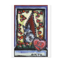 Schnauzer be mine Valentine heart postcards