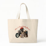 Schnauzer Biker Don't Touch My Beer Canvas Bags