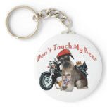 Schnauzer Biker Don't Touch My Beer Key Chains
