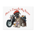Schnauzer Biker Don't Touch My Beer Postcards