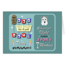 Schnauzer Bowling Night Card