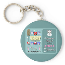 Schnauzer Bowling Night Keychain