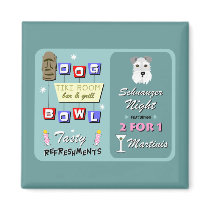 Schnauzer Bowling Night Refrigerator Magnets