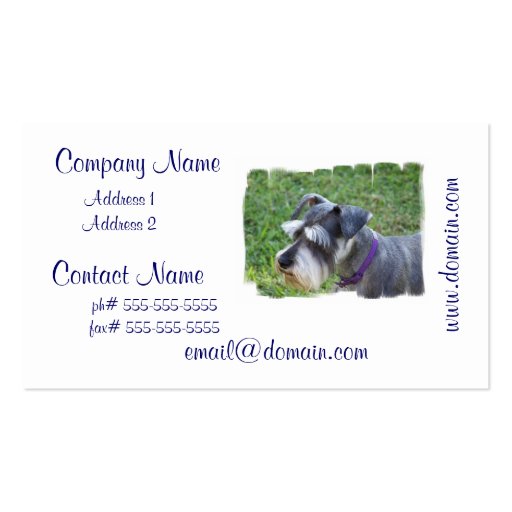 Schnauzer Business Cards (front side)