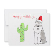 Schnauzer Cactus Christmas invitations by giftsjustforuholiday Schnauzer Cactus Christmas invitations